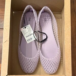 Zara Women's Lilac Mesh Flats